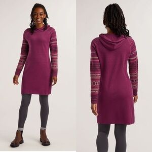 Krimson Klover Mover Maker Knit Hoodie Dress - Purple - Merino Wool - Size XS